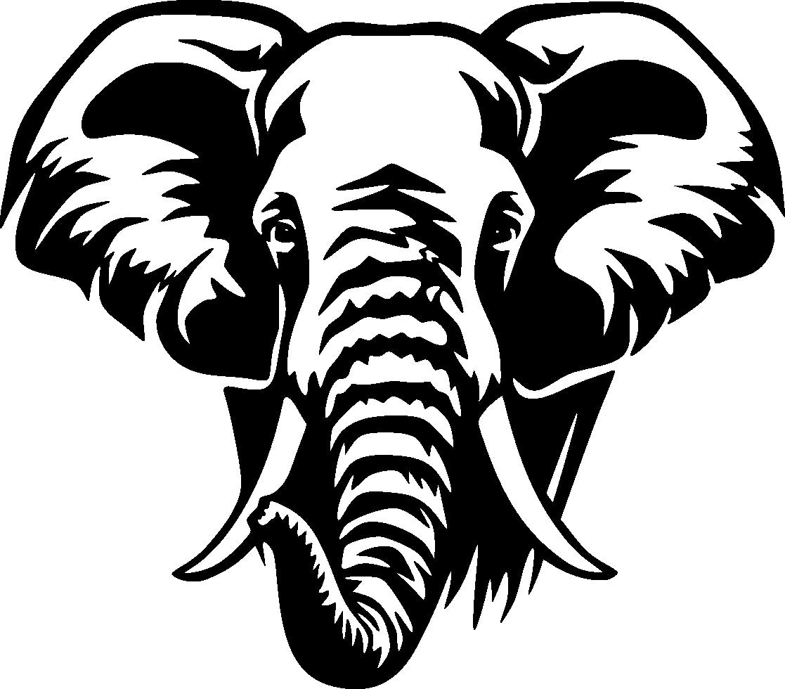 Elefant - Wanddekor - Metall pulverbeschichtet