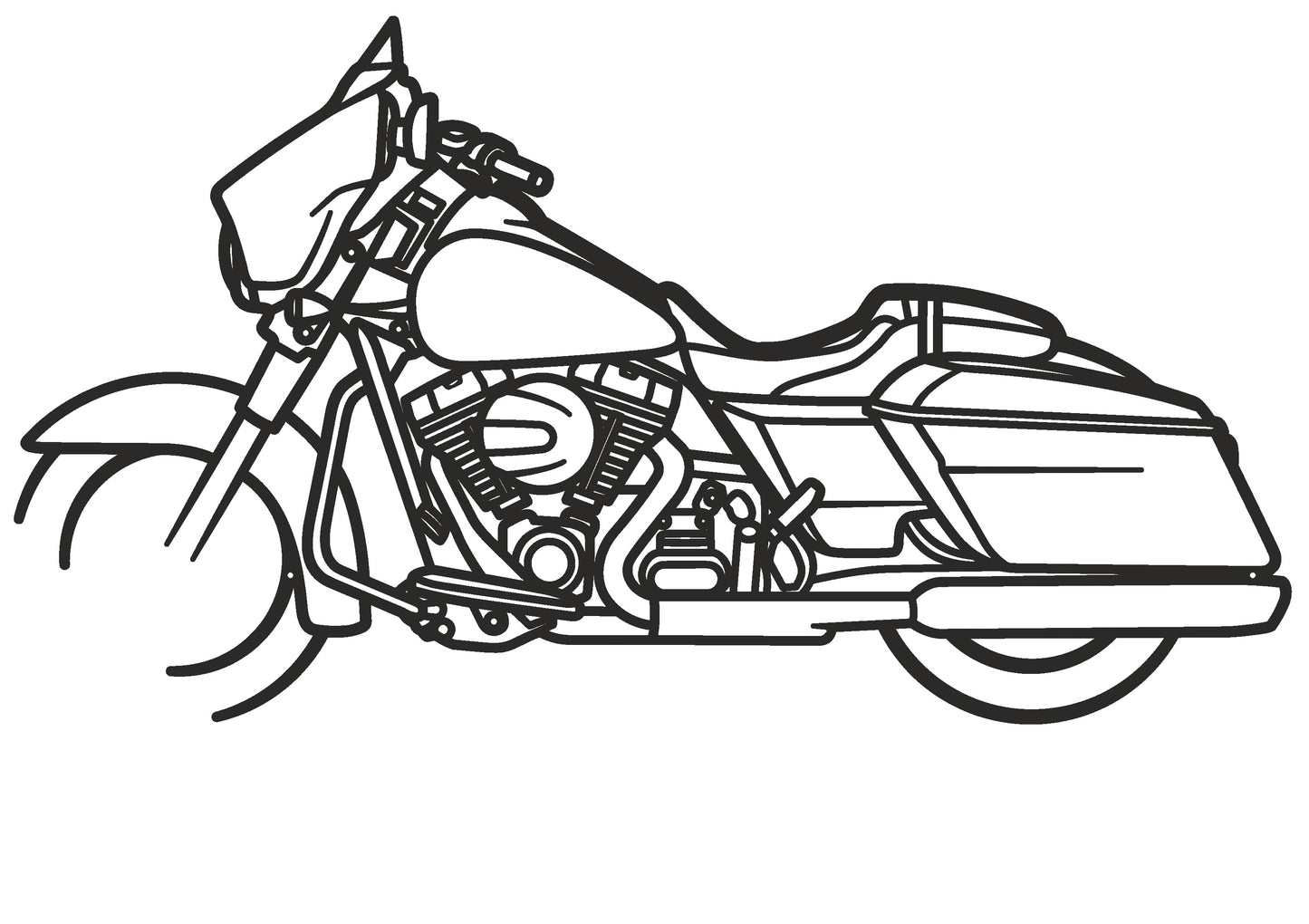 Street Glide - Metallsilhouette - Motorrad Wanddeko für Garage & Wohnzimmer - pulverbeschichtet