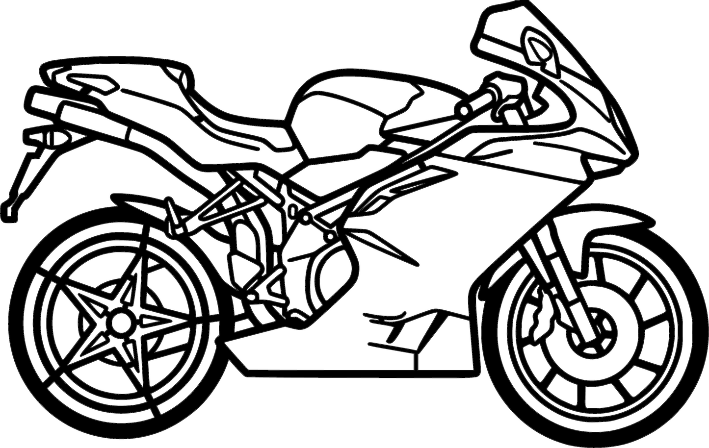 F4 - Metallsilhouette - Motorrad Wanddeko für Garage & Wohnzimmer - pulverbeschichtet