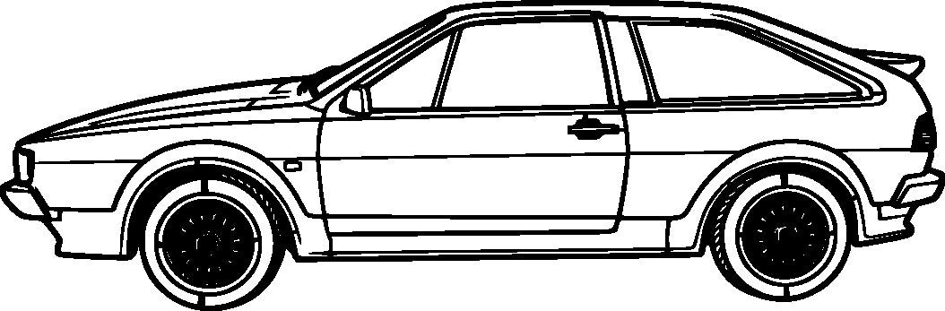 Scirocco 2 - Metallsilhouette - Auto Wanddeko für Garage & Wohnzimmer - pulverbeschichtet