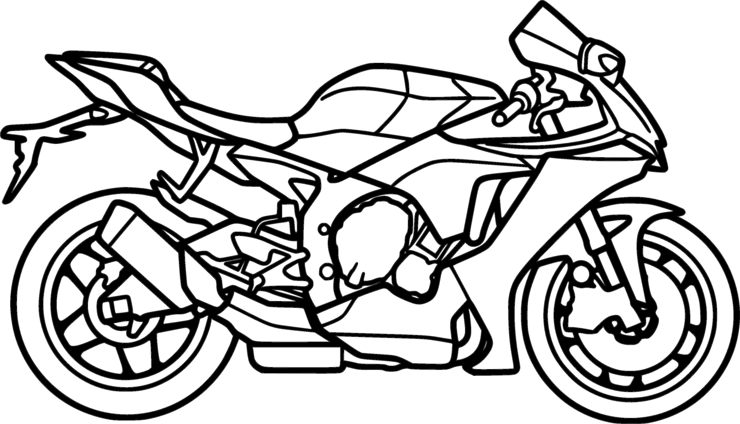 R1 - Metallsilhouette - Motorrad Wanddeko für Garage & Wohnzimmer - pulverbeschichtet