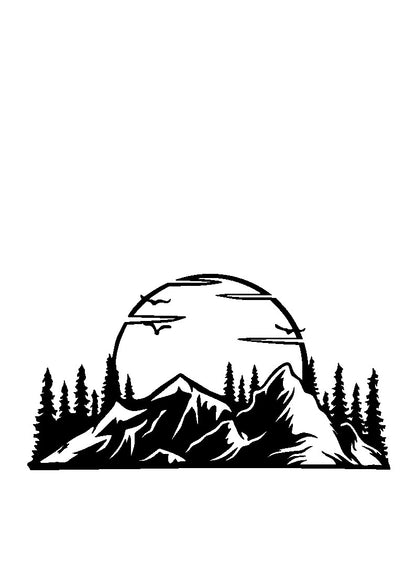 Berg View2 - Wanddekor - Metall pulverbeschichtet