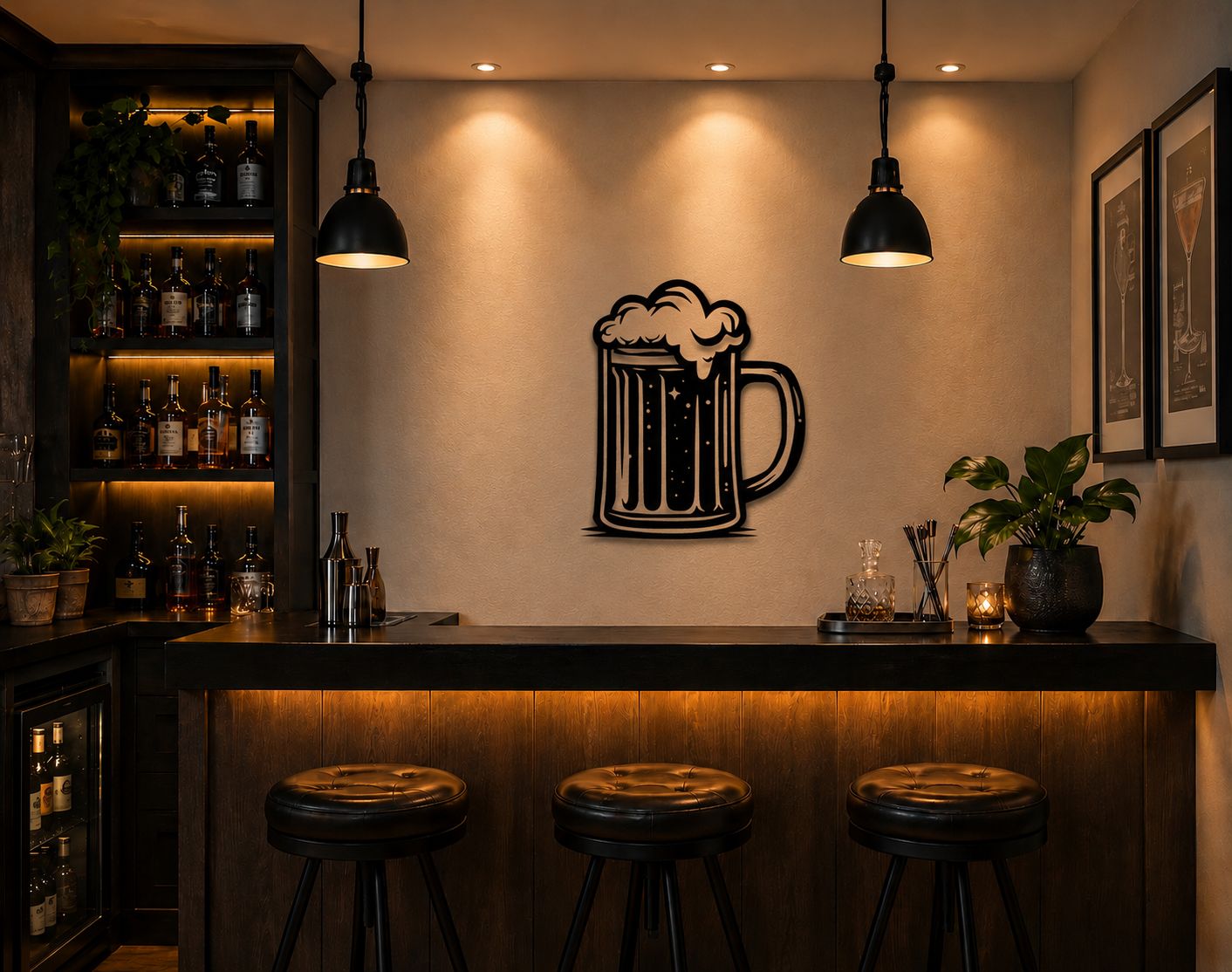Bier 1 - Wanddekor - Metall pulverbeschichtet