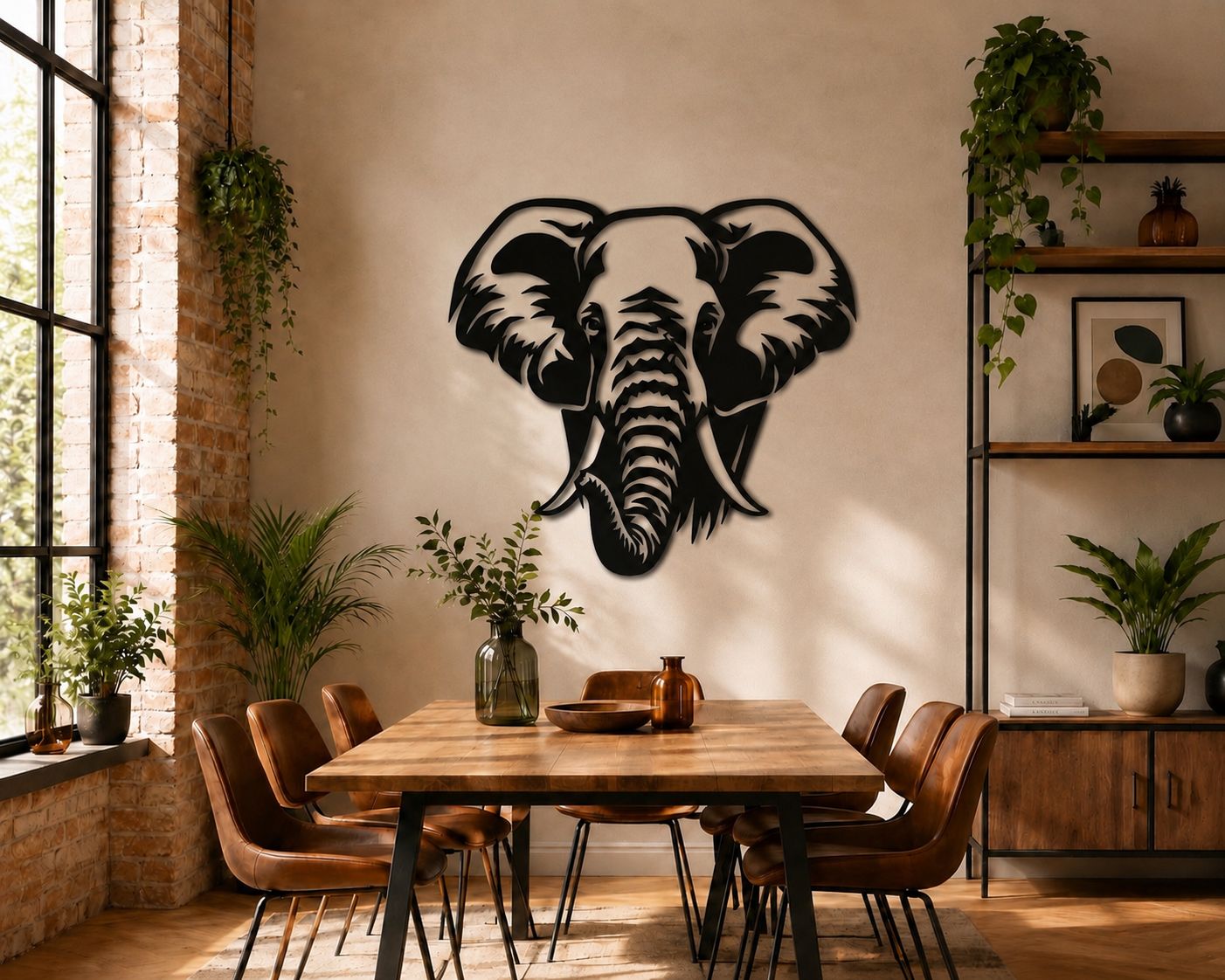 Elefant - Wanddekor - Metall pulverbeschichtet