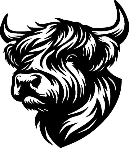 Highland Kuh - Wanddekor - Metall pulverbeschichtet