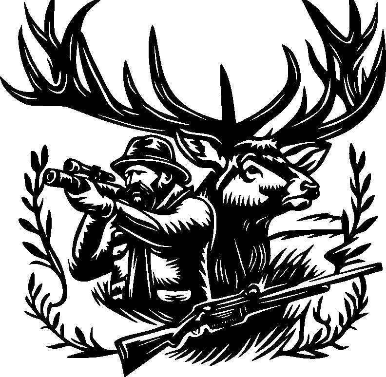 Jagdmotiv - Wanddekor - Metall pulverbeschichtet