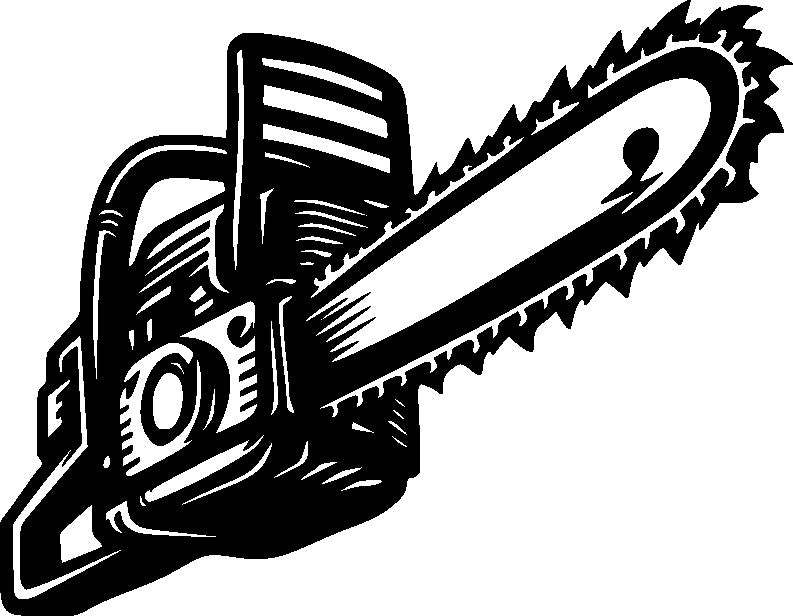 Kettensäge - Wanddekor - Metall pulverbeschichtet