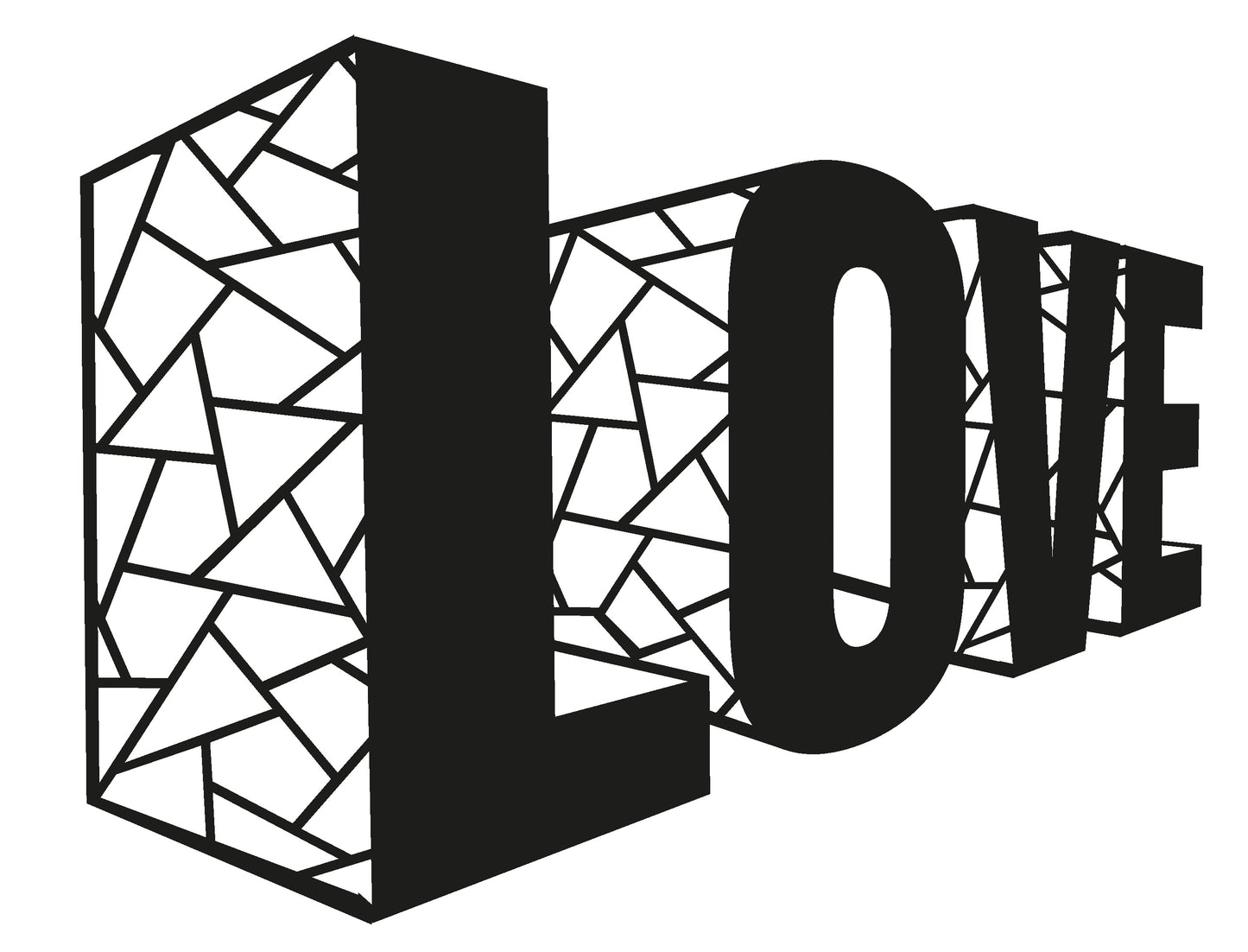 Love Schriftzug - Wanddekor - Metall pulverbeschichtet