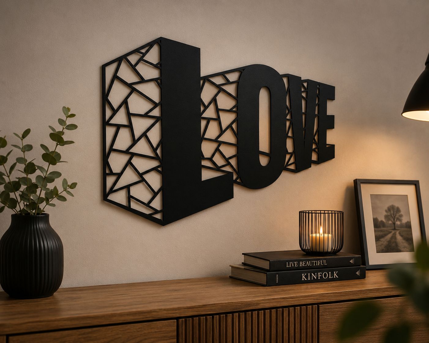 Love Schriftzug - Wanddekor - Metall pulverbeschichtet