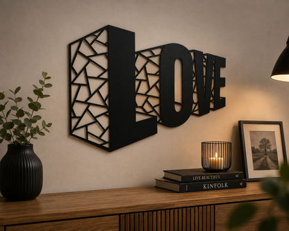 Love Schriftzug - Wanddekor - Metall pulverbeschichtet