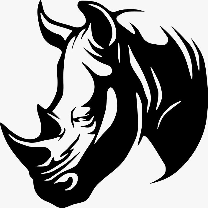 Nashorn - Wanddekor - Metall pulverbeschichtet