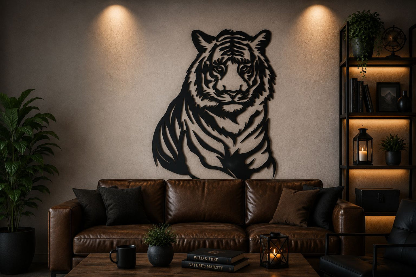 Tiger - Wanddekor - Metall pulverbeschichtet