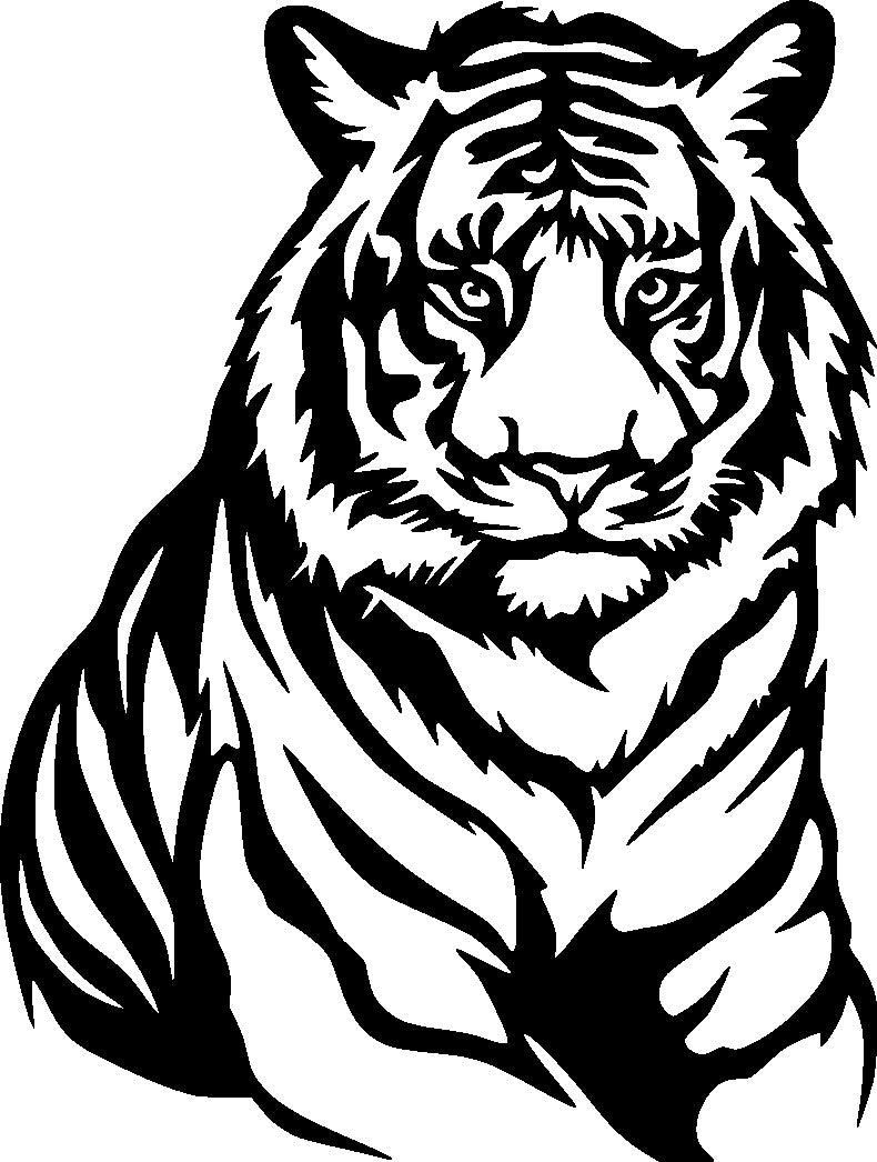 Tiger - Wanddekor - Metall pulverbeschichtet