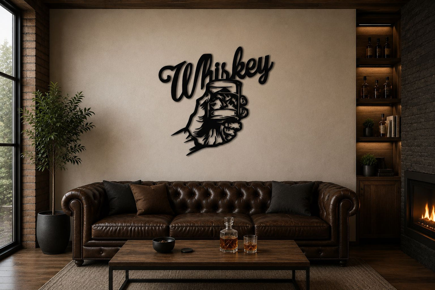 Whiskey 1 - Wanddekor - Metall pulverbeschichtet