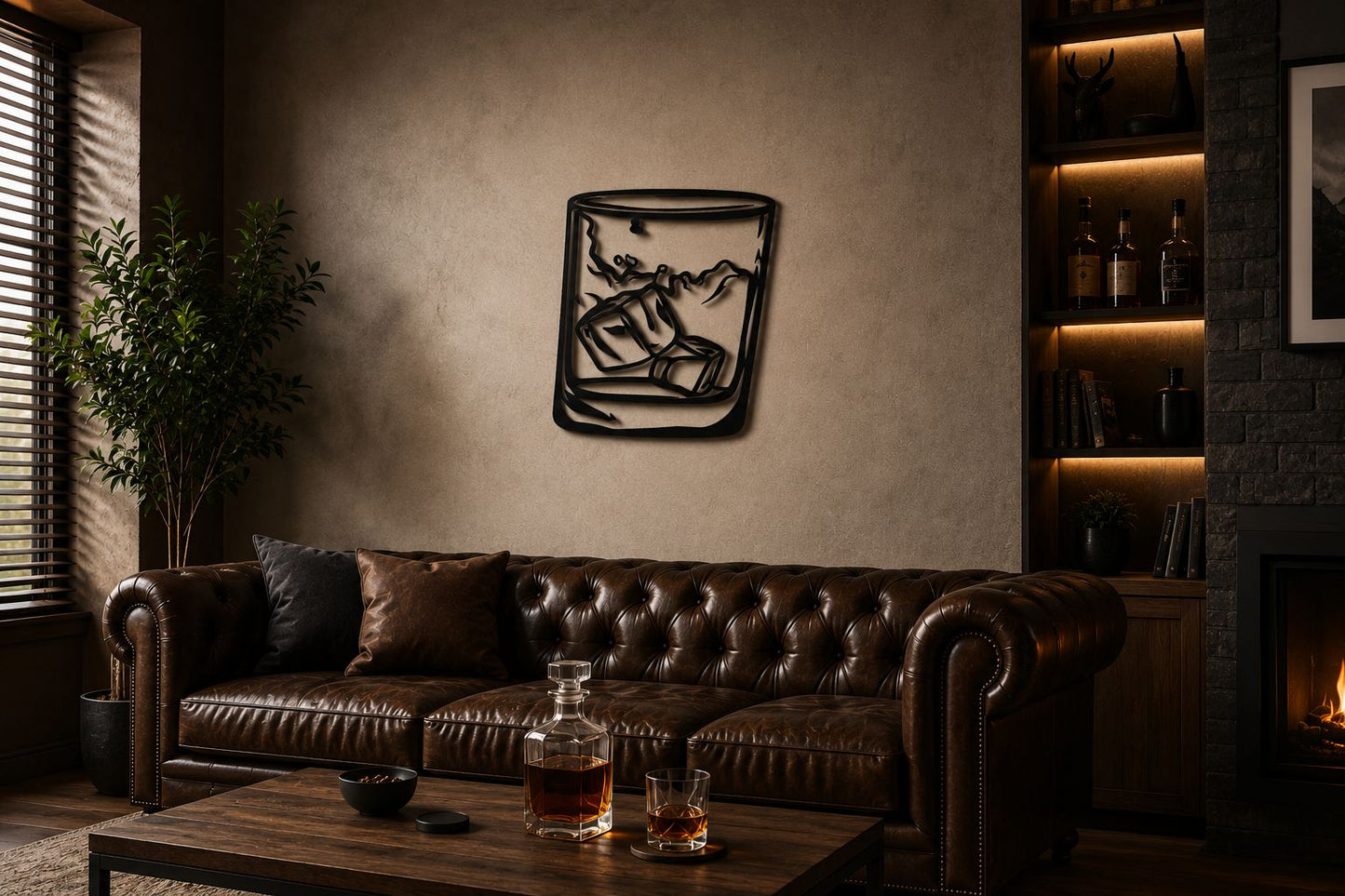 Whiskey 2 - Wanddekor - Metall pulverbeschichtet