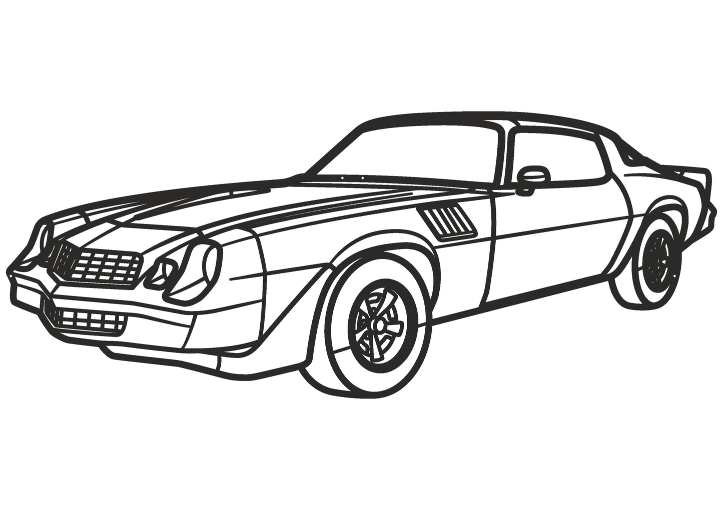 Camaro 1979 - Metallsilhouette - Auto Wanddeko für Garage & Wohnzimmer - pulverbeschichtet