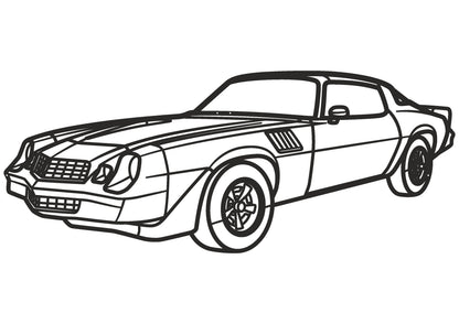 Camaro 1979 - Metallsilhouette - Auto Wanddeko für Garage & Wohnzimmer - pulverbeschichtet