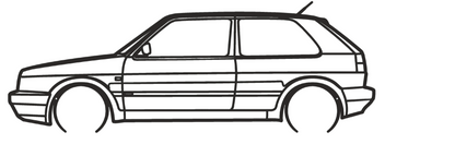 Golf GTI (1987) - Metallsilhouette - Auto Wanddeko für Garage & Wohnzimmer - pulverbeschichtet