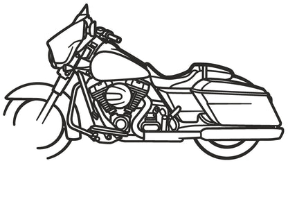 Street Glide - Metallsilhouette - Motorrad Wanddeko für Garage & Wohnzimmer - pulverbeschichtet