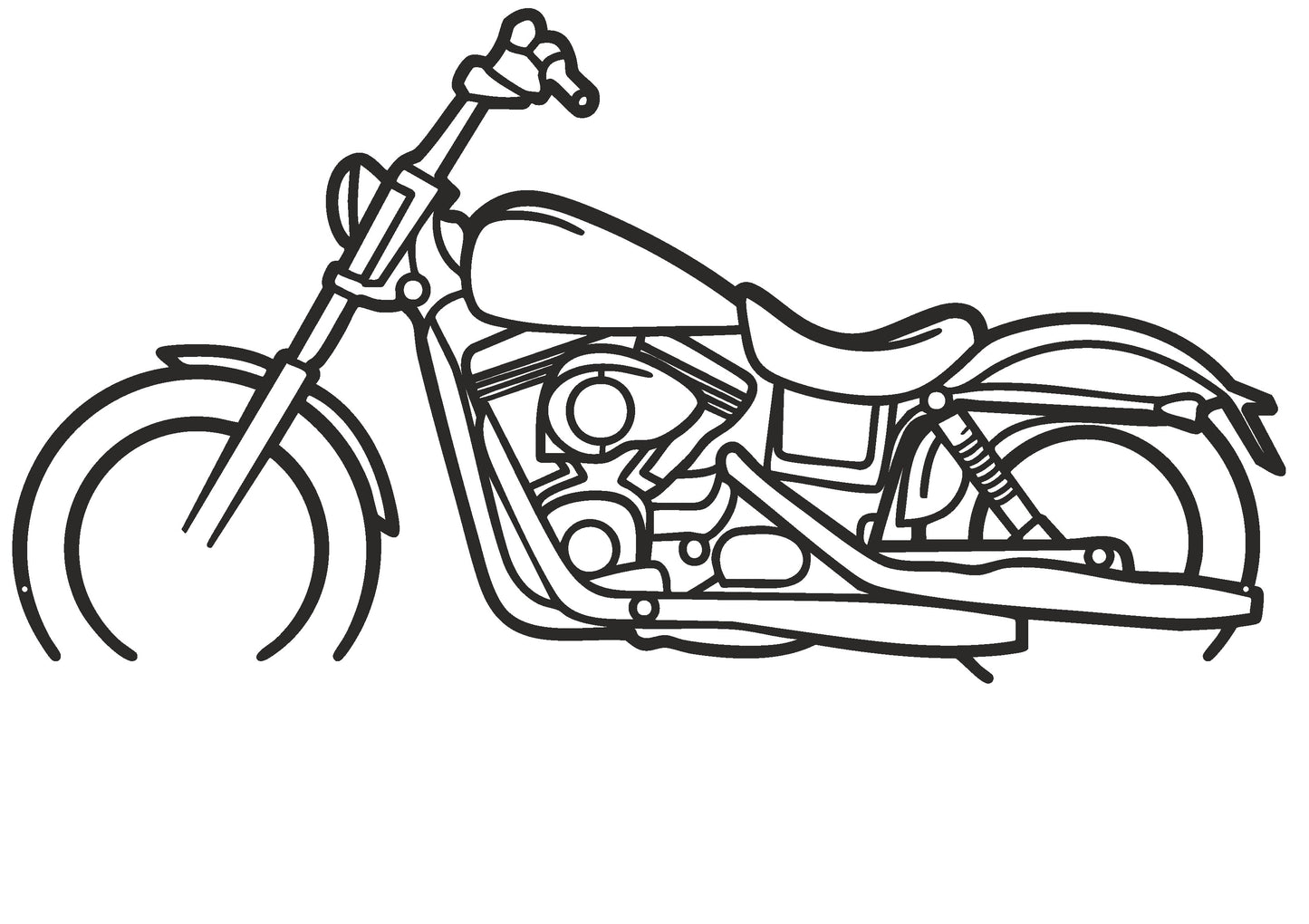 Street Bob - Metallsilhouette - Motorrad Wanddeko für Garage & Wohnzimmer - pulverbeschichtet