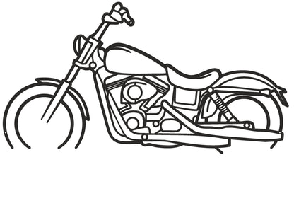 Street Bob - Metallsilhouette - Motorrad Wanddeko für Garage & Wohnzimmer - pulverbeschichtet