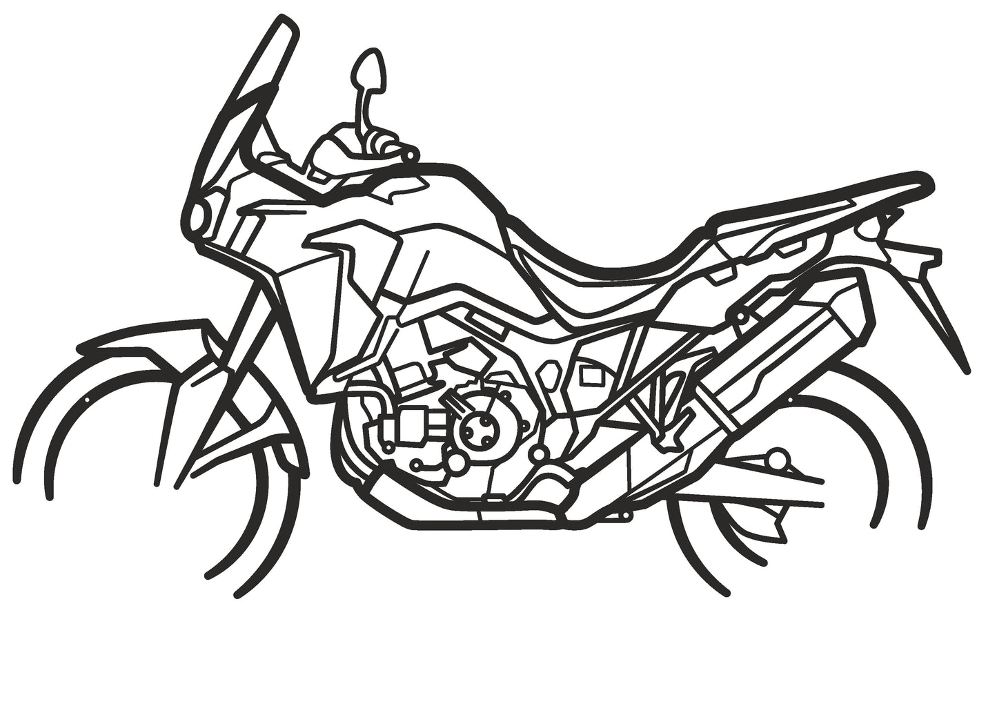 Africa Twin - Metallsilhouette - Motorrad Wanddeko für Garage & Wohnzimmer - pulverbeschichtet