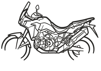 Africa Twin - Metallsilhouette - Motorrad Wanddeko für Garage & Wohnzimmer - pulverbeschichtet