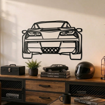 Corvette Heck - Metallsilhouette - Auto Wanddeko für Garage & Wohnzimmer - pulverbeschichtet