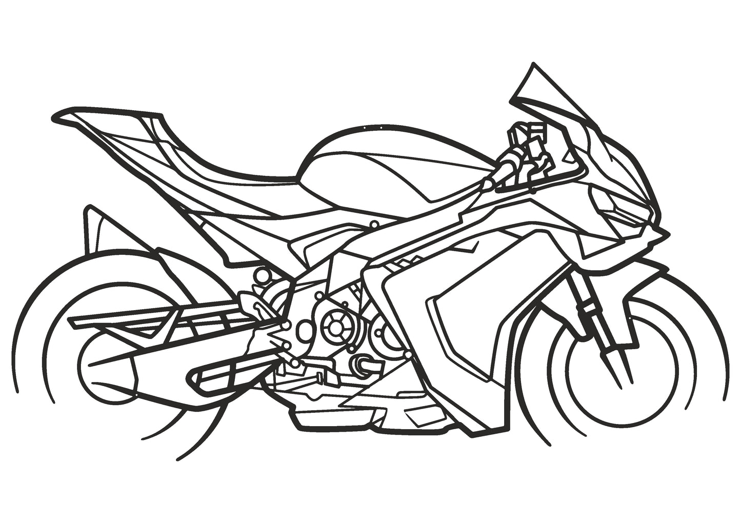 RSV4 - Metallsilhouette - Motorrad Wanddeko für Garage & Wohnzimmer - pulverbeschichtet