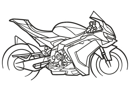 RSV4 - Metallsilhouette - Motorrad Wanddeko für Garage & Wohnzimmer - pulverbeschichtet