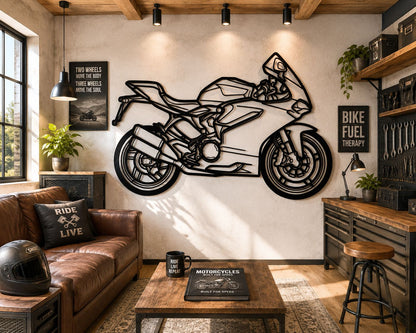 959 - Metallsilhouette - Motorrad Wanddeko für Garage & Wohnzimmer - pulverbeschichtet