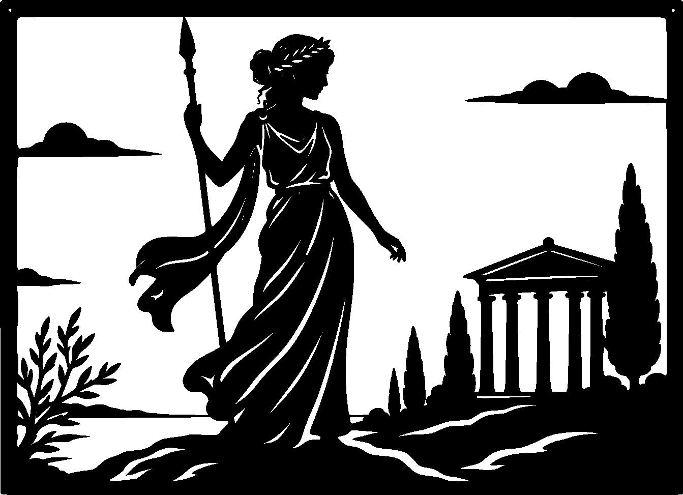 Athene - Wanddekor - Metall pulverbeschichtet - griechische Göttin
