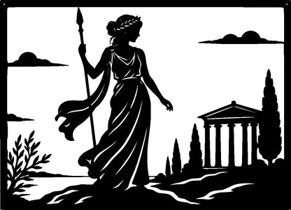 Athene - Wanddekor - Metall pulverbeschichtet - griechische Göttin