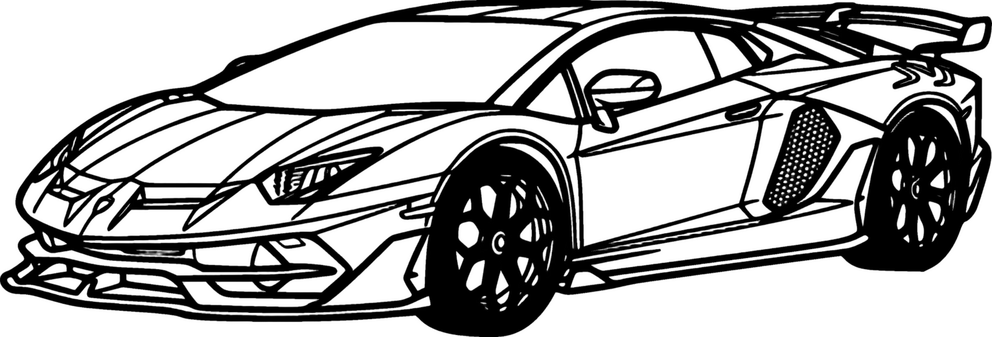 Aventador SVJ - Metallsilhouette - Auto Wanddeko für Garage & Wohnzimmer - pulverbeschichtet