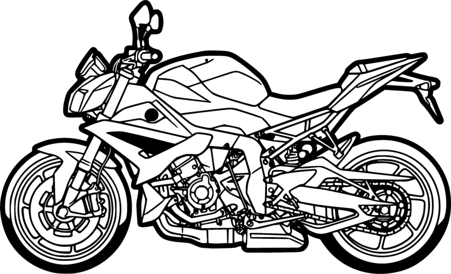 S1000R - Metallsilhouette - Motorrad Wanddeko für Garage & Wohnzimmer - pulverbeschichtet