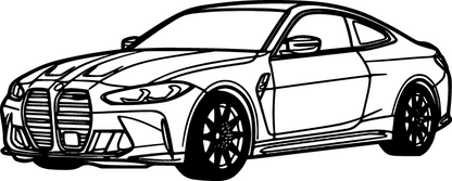 M3 - Metallsilhouette - Auto Wanddeko für Garage & Wohnzimmer - pulverbeschichtet