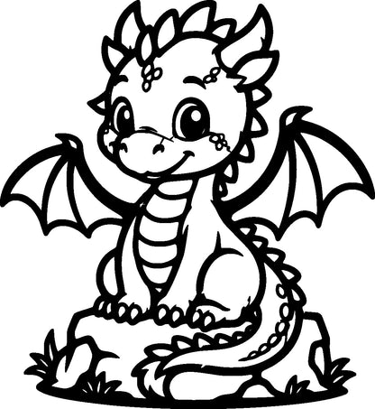 Baby Drache - Wanddekor - Metall pulverbeschichtet - Kinderzimmer Deko