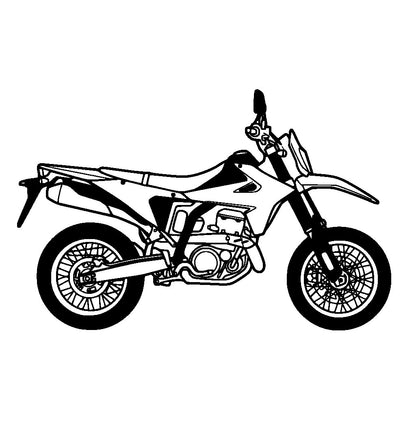 DR-Z4 - Metallsilhouette - Motorrad Wanddeko für Garage & Wohnzimmer - pulverbeschichtet