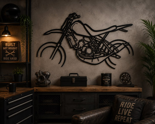 DT 50 - Metallsilhouette - Moped Wanddeko für Garage & Wohnzimmer - pulverbeschichtet