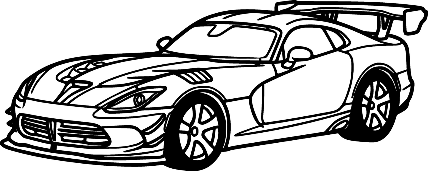 Viper - Metallsilhouette - Auto Wanddeko für Garage & Wohnzimmer - pulverbeschichtet