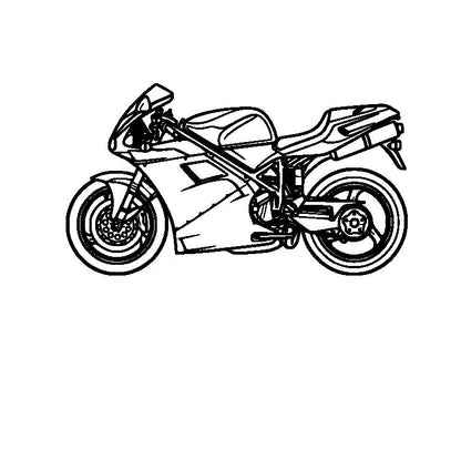 916SPS - Metallsilhouette - Motorrad Wanddeko für Garage & Wohnzimmer - pulverbeschichtet