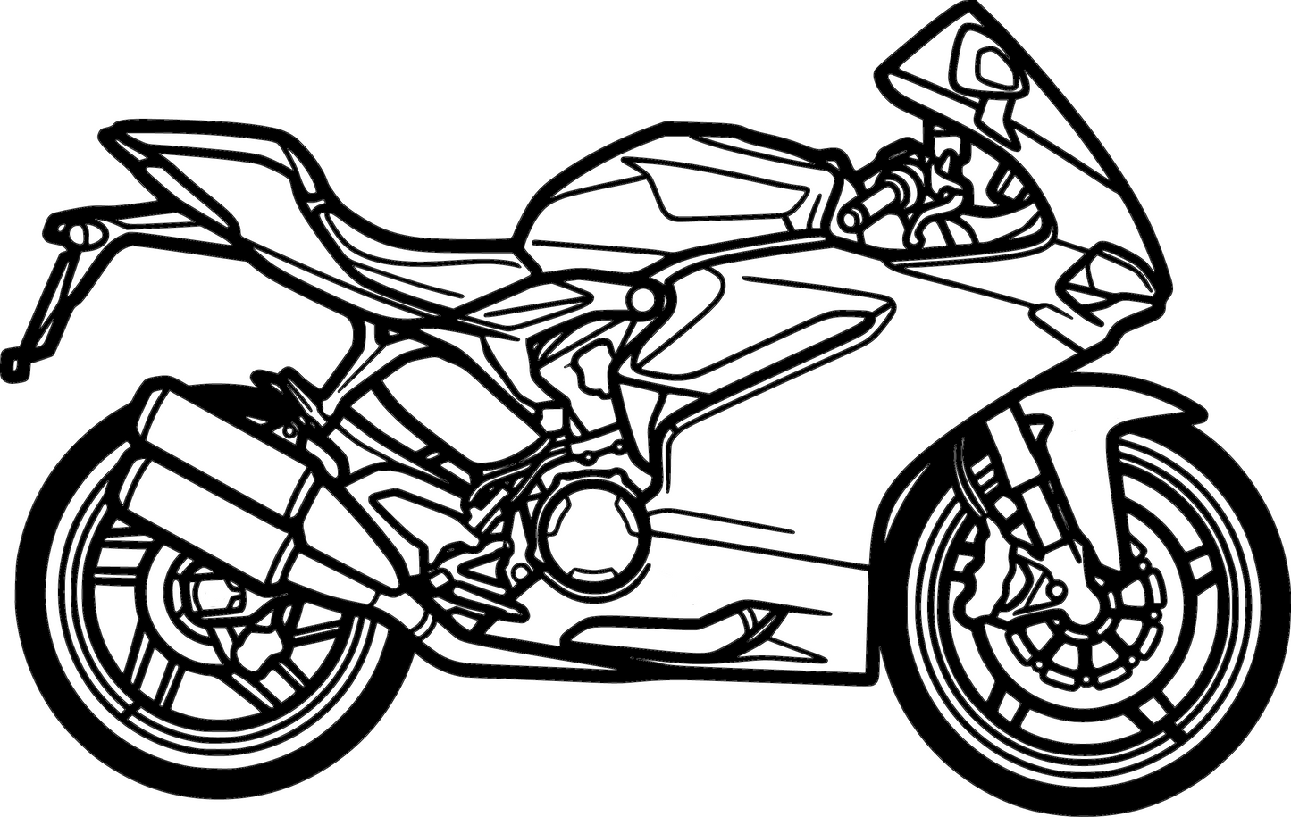 959 - Metallsilhouette - Motorrad Wanddeko für Garage & Wohnzimmer - pulverbeschichtet
