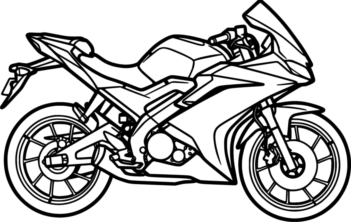 V4 - Metallsilhouette - Motorrad Wanddeko für Garage & Wohnzimmer - pulverbeschichtet