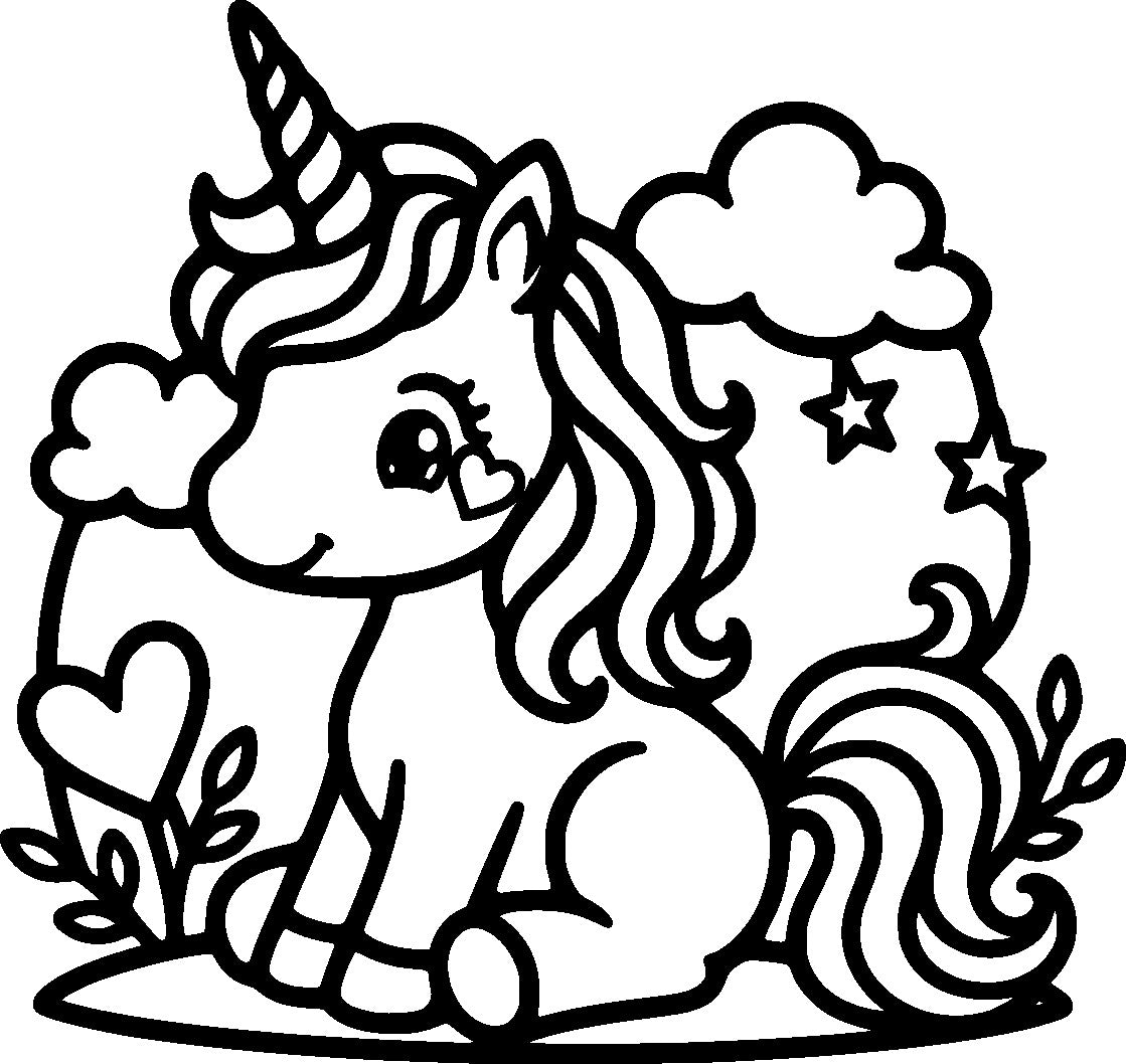 Einhorn - Wanddekor - Metall pulverbeschichtet - Kinderzimmer Deko