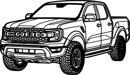 Ranger - Metallsilhouette - Auto Wanddeko für Garage & Wohnzimmer - pulverbeschichtet
