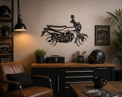 Dax 125 - Metallsilhouette - Motorrad Wanddeko für Garage & Wohnzimmer - pulverbeschichtet