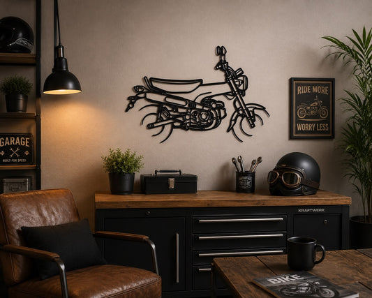 Dax 125 - Metallsilhouette - Motorrad Wanddeko für Garage & Wohnzimmer - pulverbeschichtet