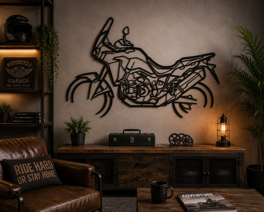 Africa Twin - Metallsilhouette - Motorrad Wanddeko für Garage & Wohnzimmer - pulverbeschichtet
