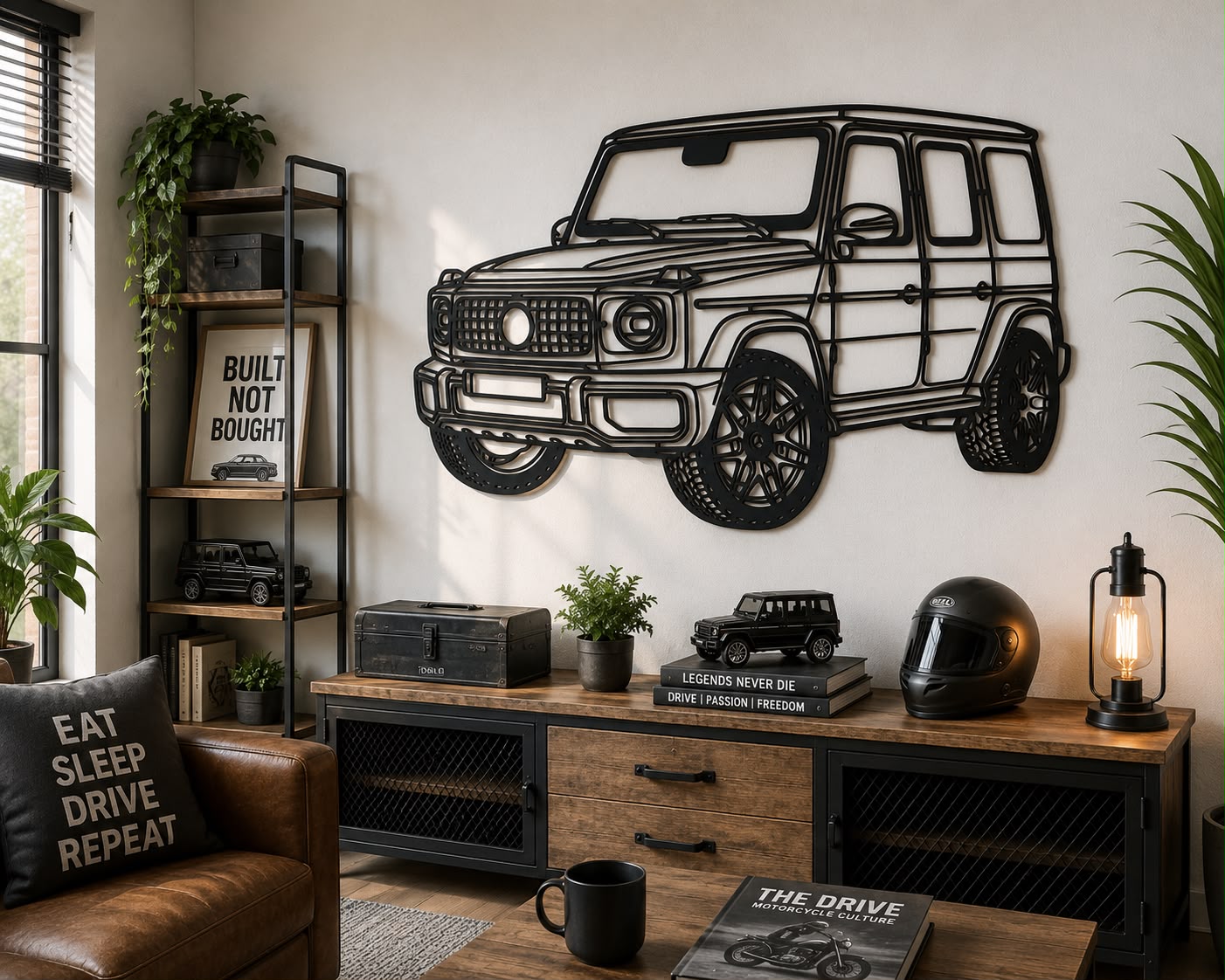 G Klasse - Metallsilhouette - Auto Wanddeko für Garage & Wohnzimmer - pulverbeschichtet