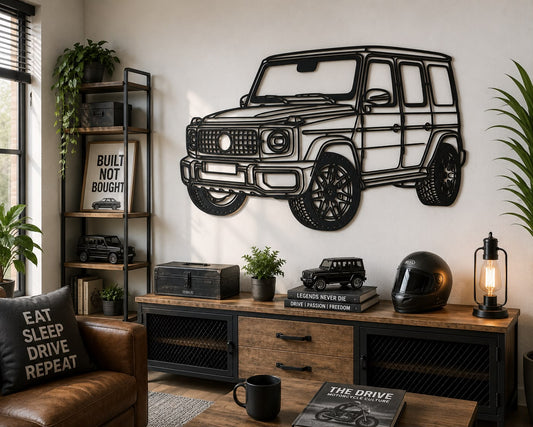 G Klasse - Metallsilhouette - Auto Wanddeko für Garage & Wohnzimmer - pulverbeschichtet